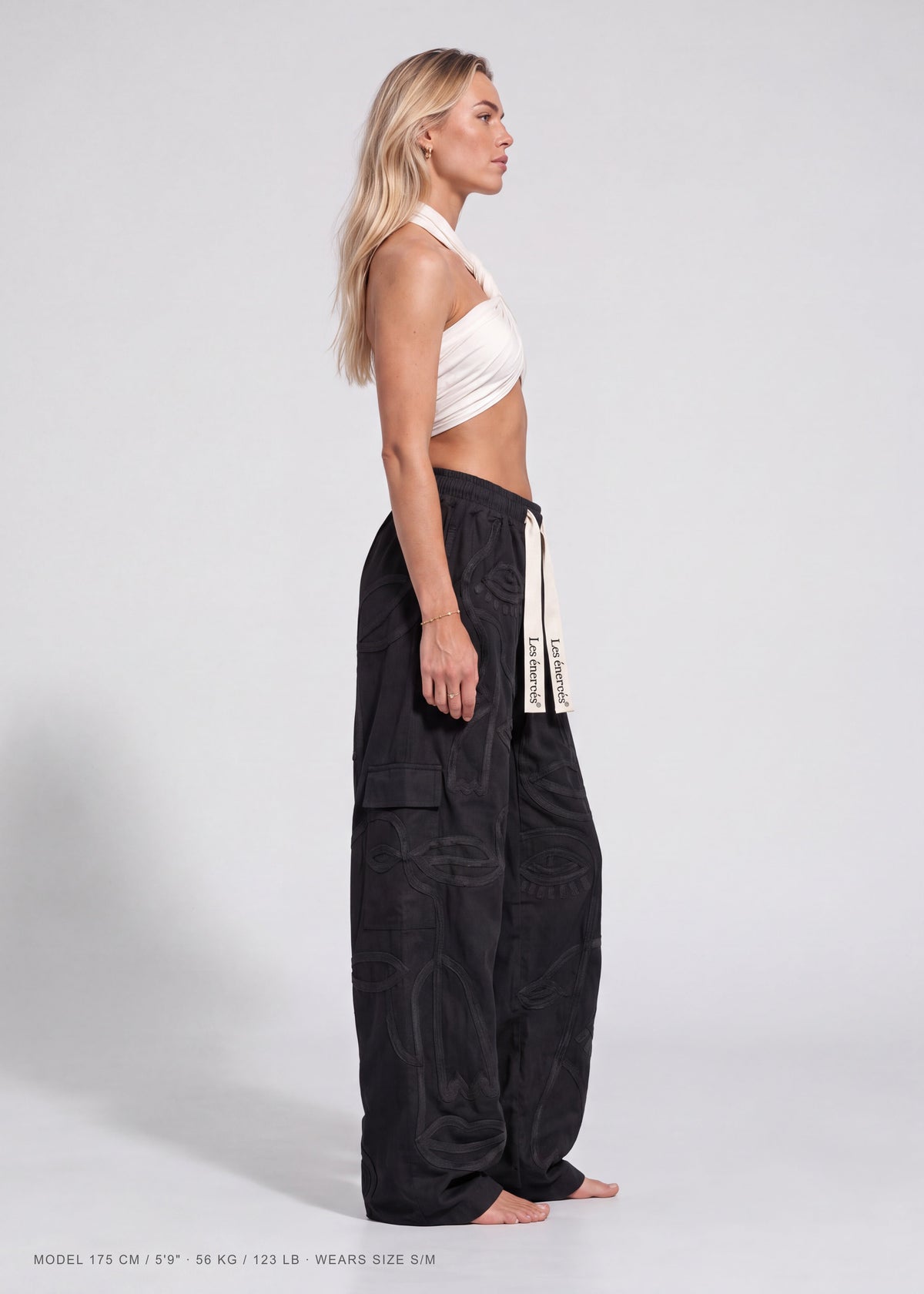 Siam Oversize Mid Rise Black Tone on Tone - Women - MAISON LES ÉNERVÉS