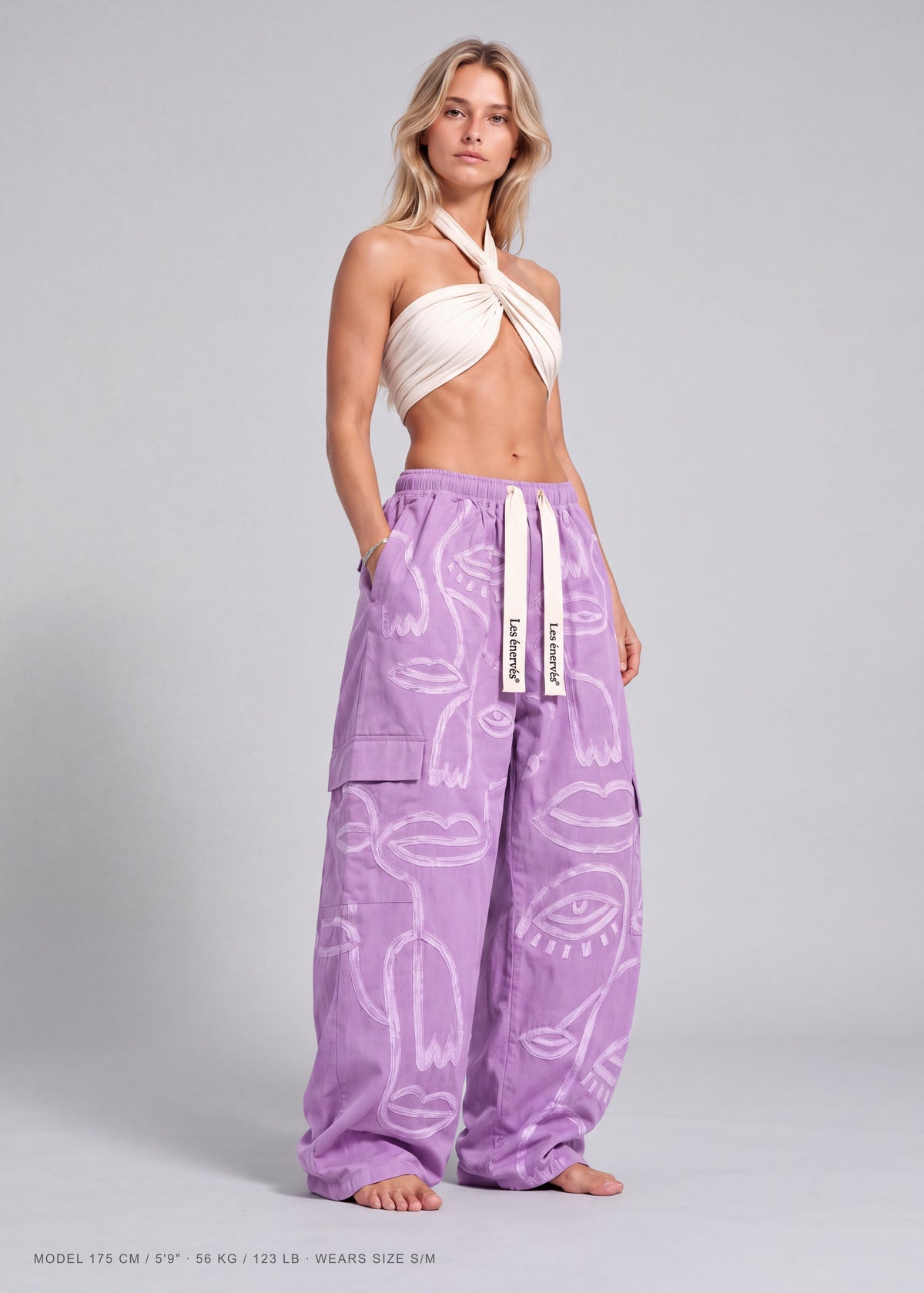 Siam Oversize Mid Rise Purple Tone on Tone - Women - MAISON LES ÉNERVÉS