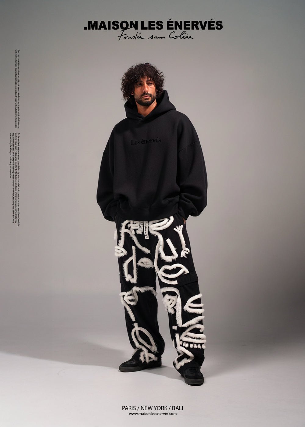 Siam Very Baggy Fur Pants Men - Noir - .MAISON LES ÉNERVÉS | Prêt - à - porter | Official online store