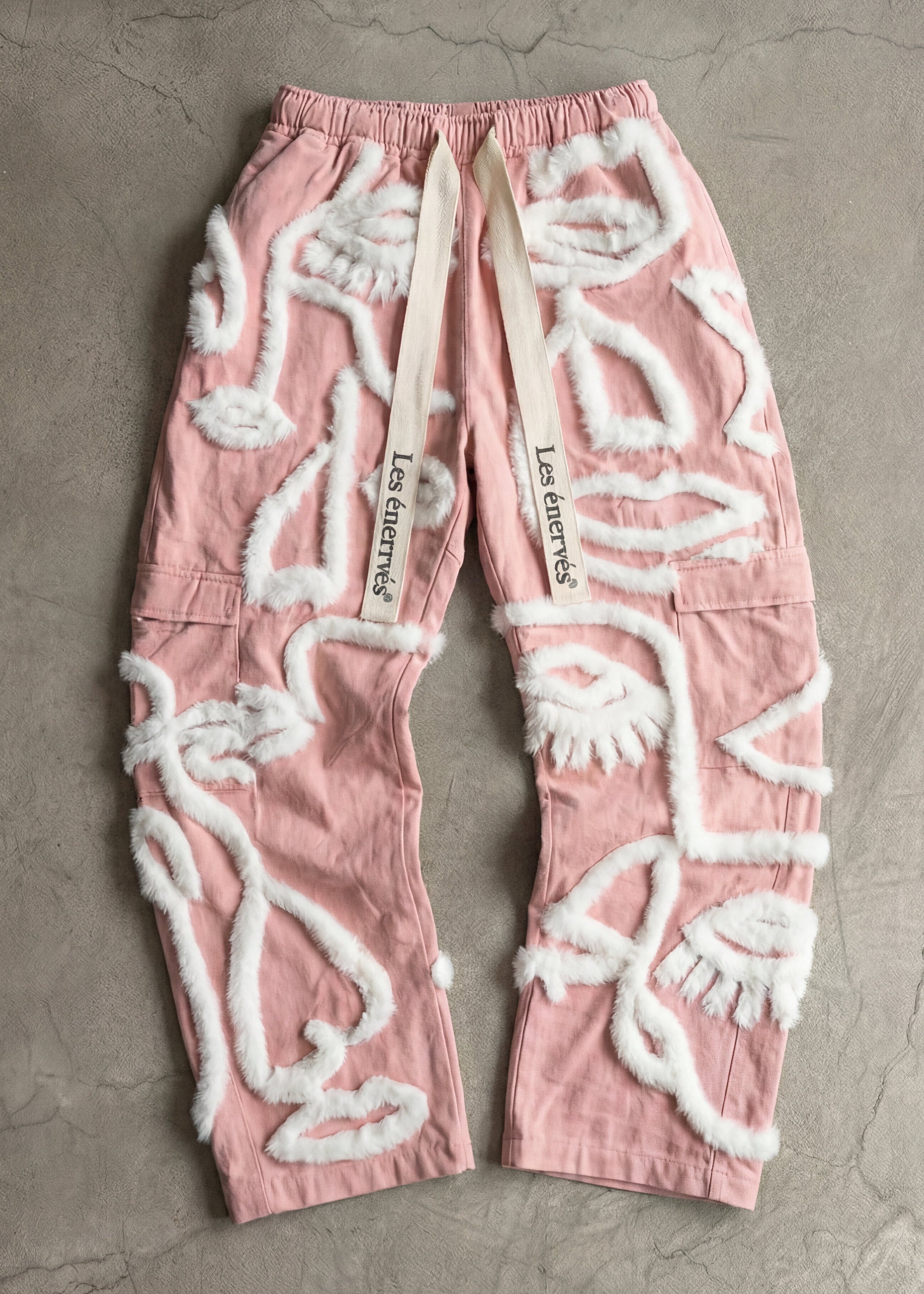 Siam Very Baggy Fur Pants Men - Rose - .MAISON LES ÉNERVÉS | Prêt - à - porter | Official online store