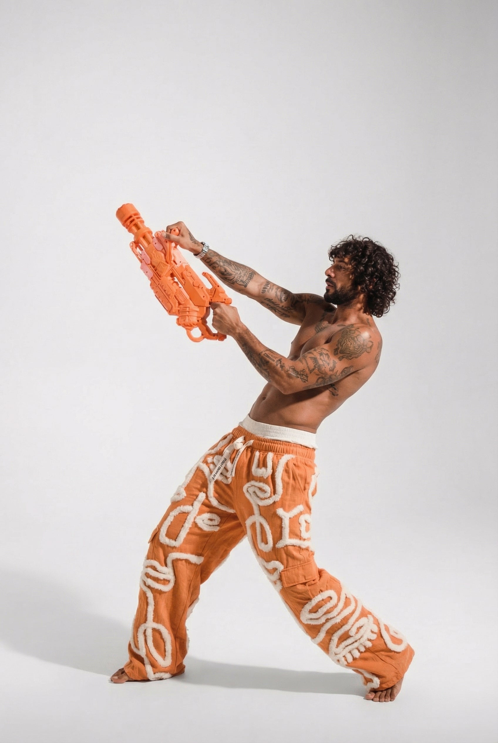 Siam Very Baggy Fur Pants Men - Volcano - .MAISON LES ÉNERVÉS | Prêt - à - porter | Official online store