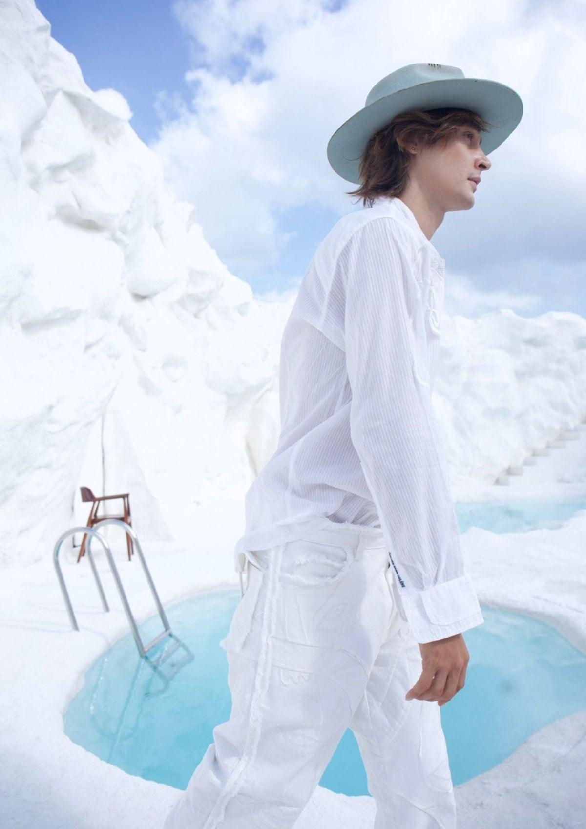 Linen and Cotton Nejjar Shirt - White Embroidery - .MAISON LES ÉNERVÉS | Prêt - à - porter | Official online store