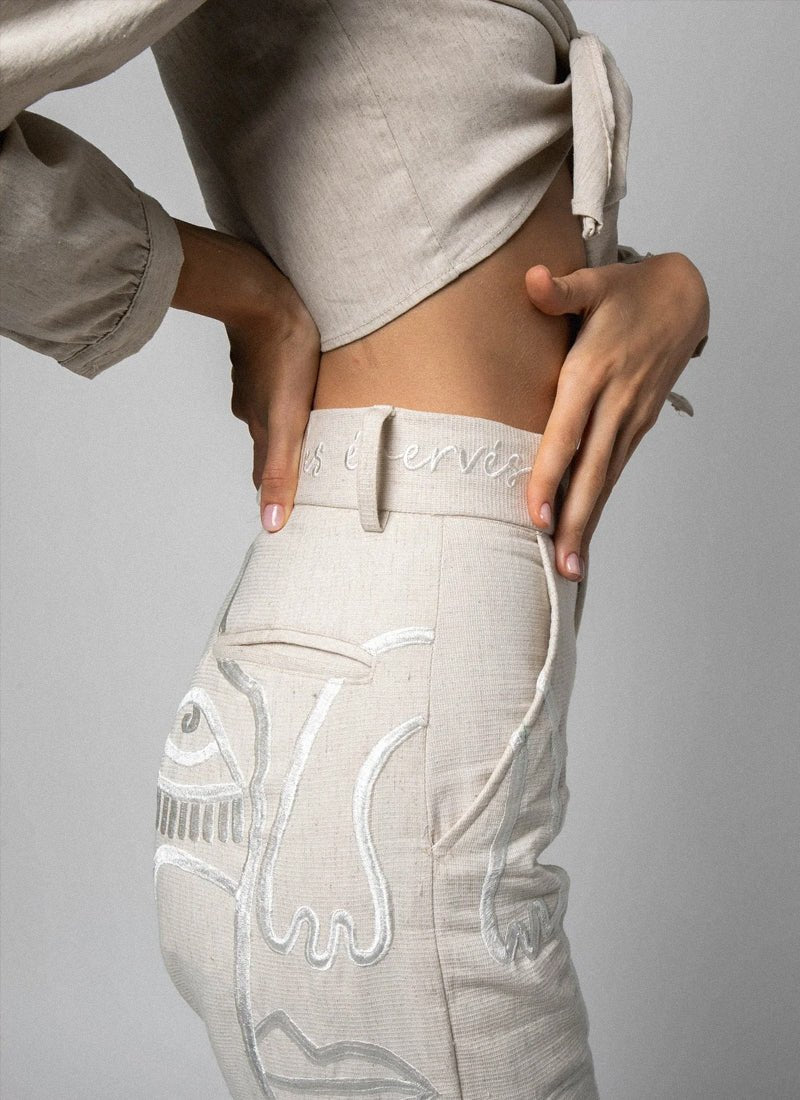 Pants Siam - Ivory - .MAISON LES ÉNERVÉS | Prêt - à - porter | Official online store