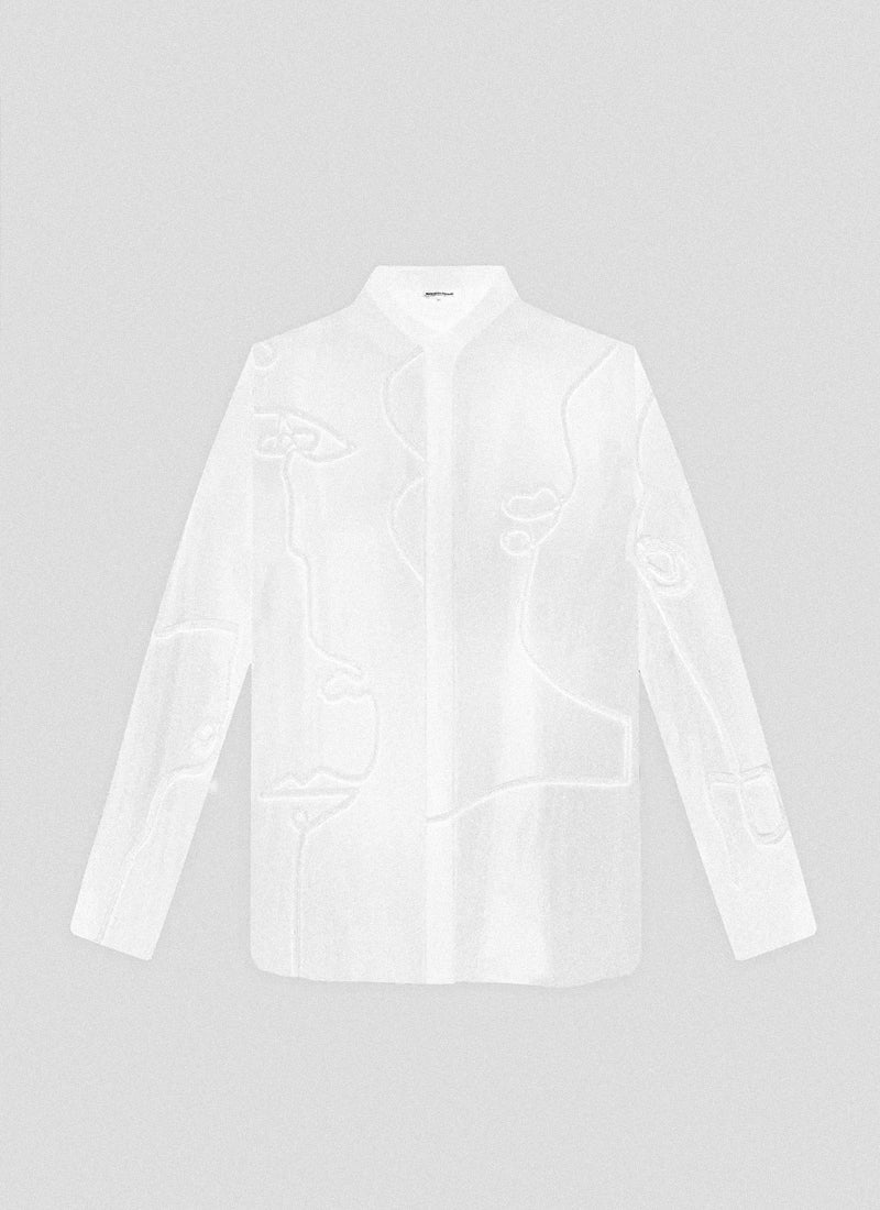 Richard Embroidered Silk Shirt - White - .MAISON LES ÉNERVÉS | Prêt - à - porter | Official online store