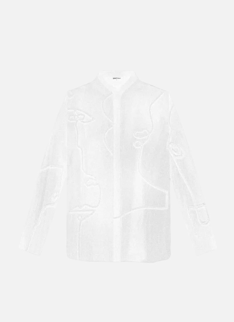 Richard Embroidered Silk Shirt - White - .MAISON LES ÉNERVÉS | Prêt - à - porter | Official online store