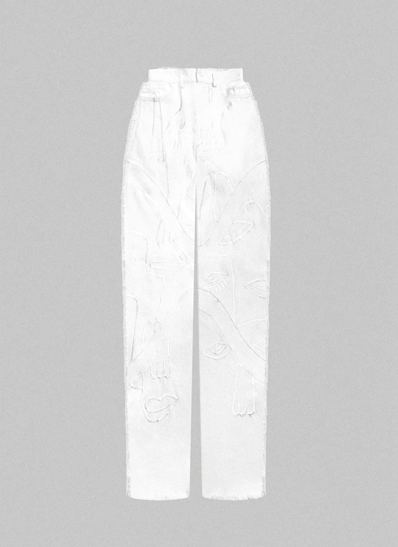 Siam Denim Pants - White - .MAISON LES ÉNERVÉS | Prêt - à - porter | Official online store