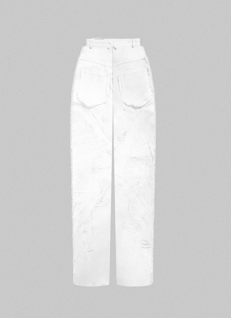 Siam Denim Pants - White - .MAISON LES ÉNERVÉS | Prêt - à - porter | Official online store