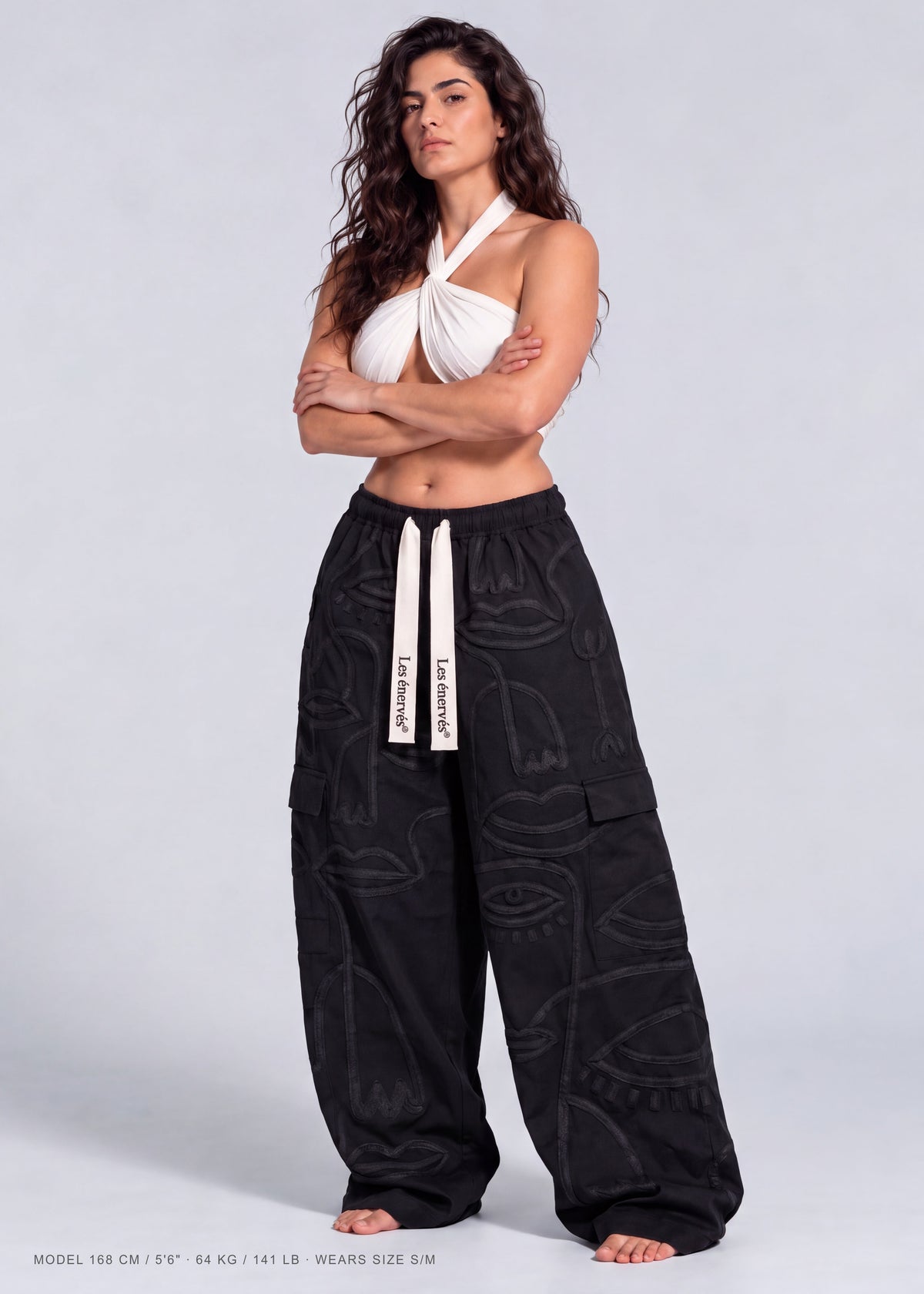 Siam Oversize Mid Rise Black Tone on Tone - Women - MAISON LES ÉNERVÉS
