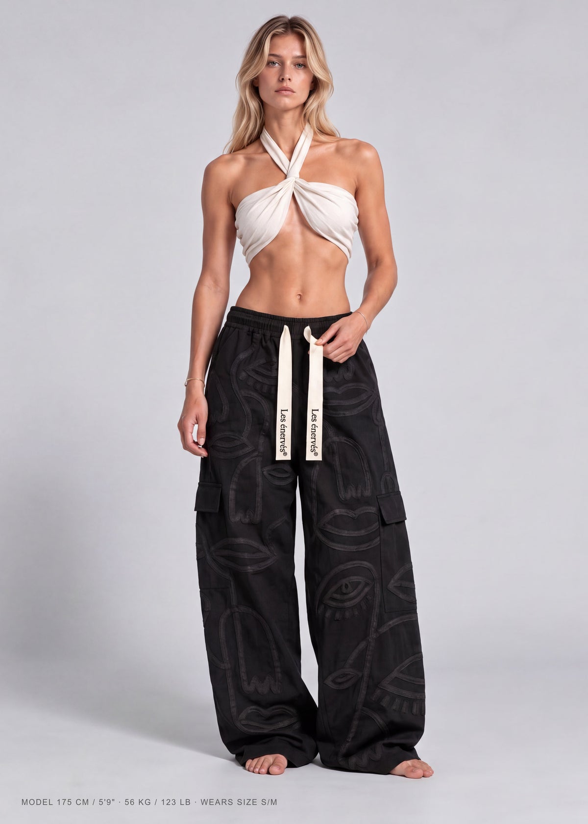Siam Oversize Mid Rise Black Tone on Tone - Women - MAISON LES ÉNERVÉS
