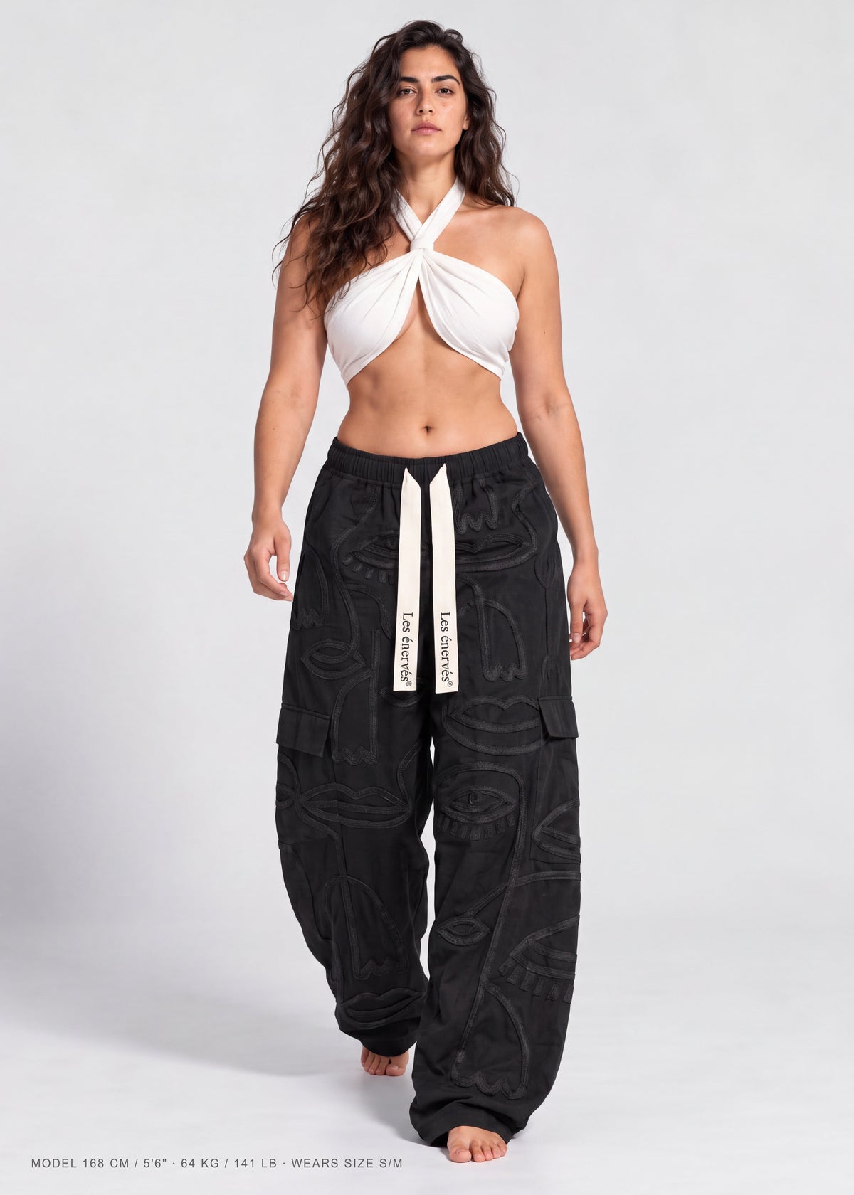Siam Oversize Mid Rise Black Tone on Tone - Women - MAISON LES ÉNERVÉS