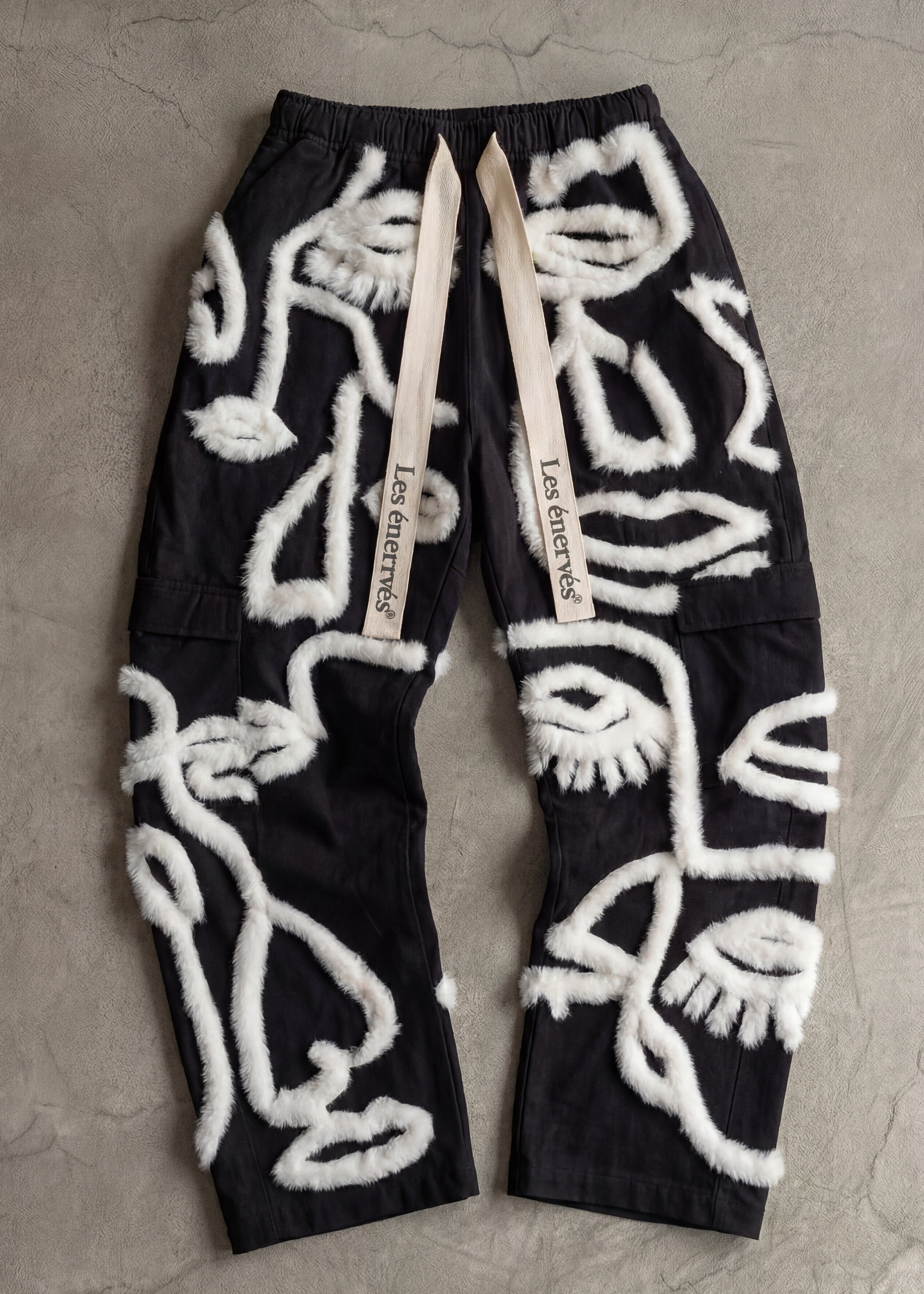 Siam Very Baggy Fur Pants Men - Noir - .MAISON LES ÉNERVÉS | Prêt - à - porter | Official online store