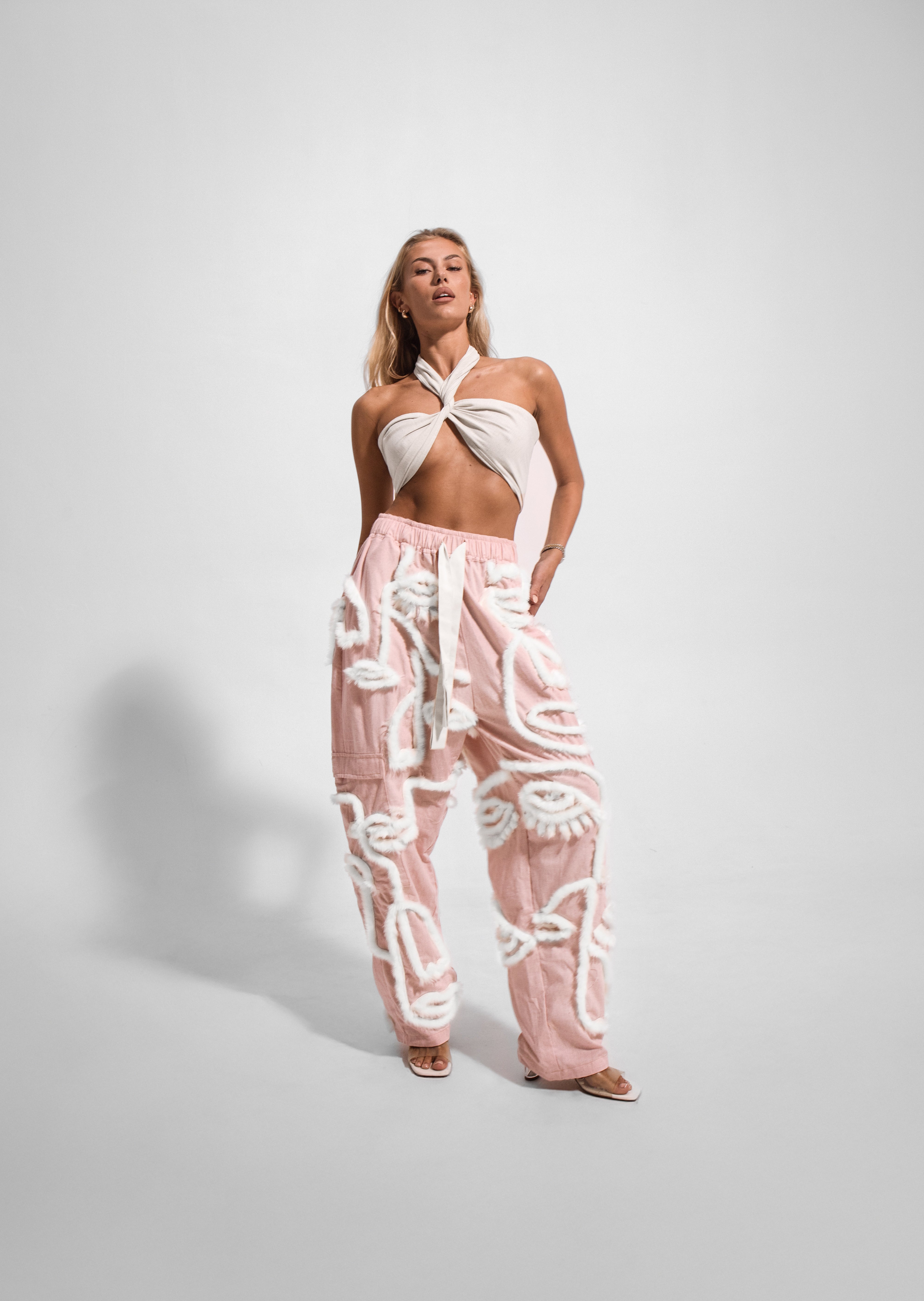 Siam Very Baggy Fur Pants Women - Rose - .MAISON LES ÉNERVÉS | Prêt - à - porter | Official online store