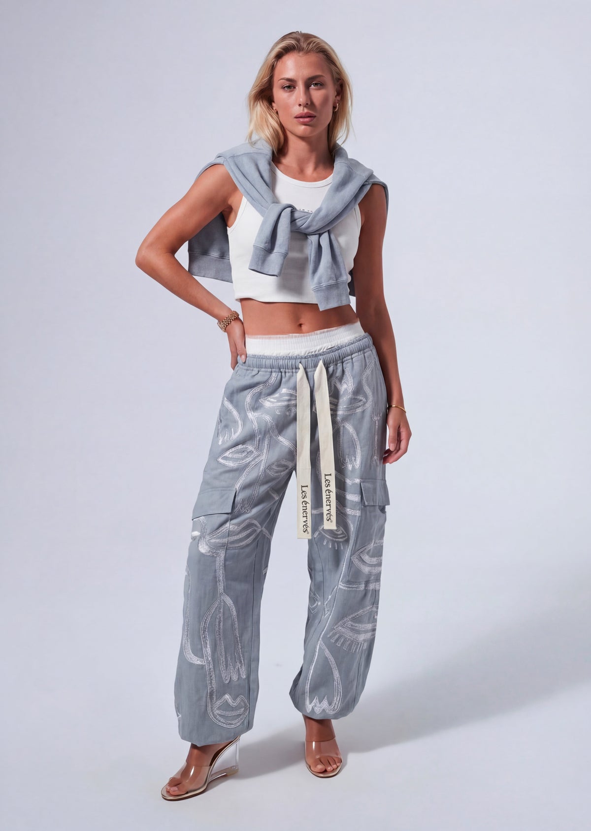 Siam Very Baggy Pants - Grey - .MAISON LES ÉNERVÉS | Prêt - à - porter | Official online store