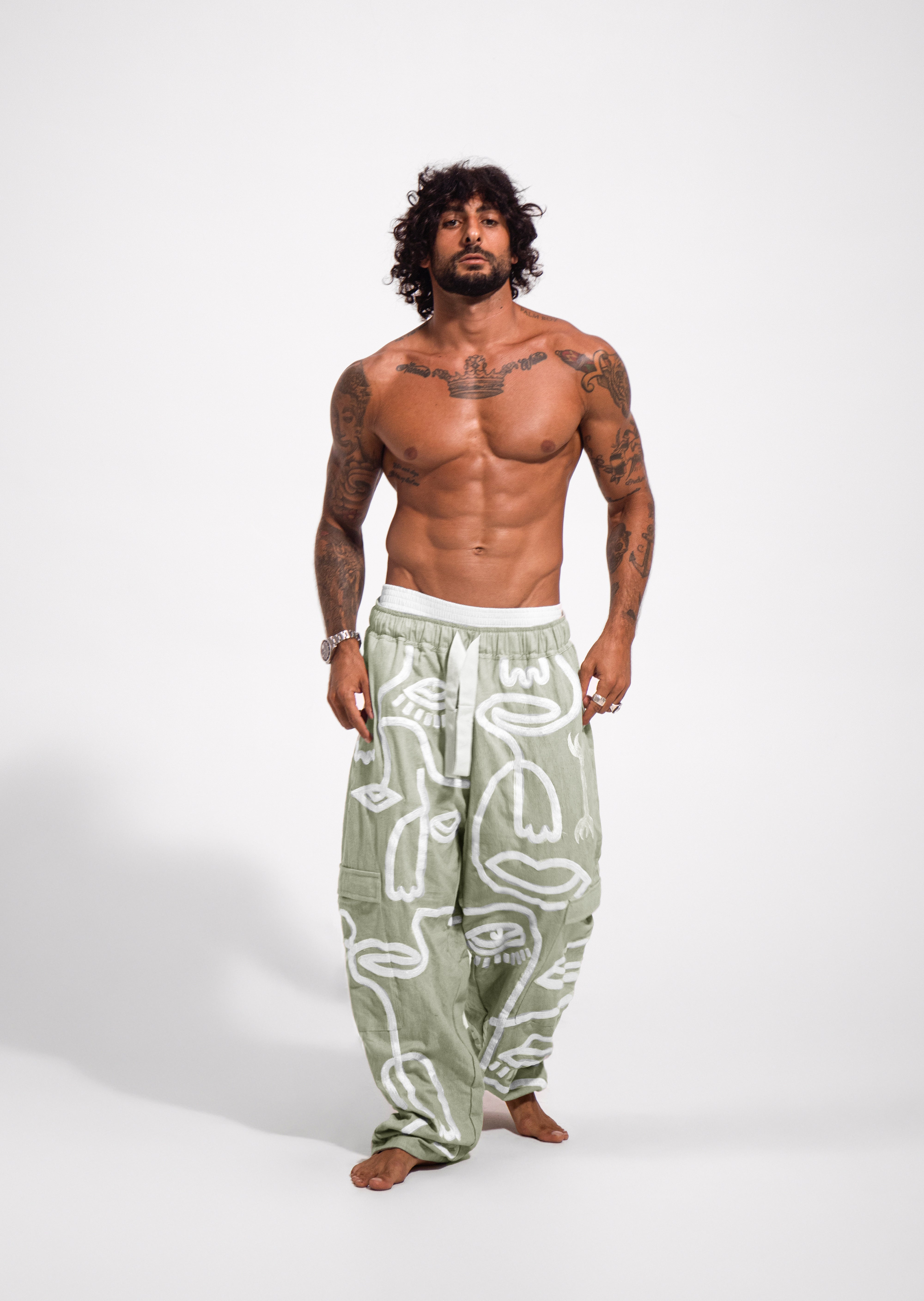 Siam Very Baggy Pants Men - Mint - .MAISON LES ÉNERVÉS | Prêt - à - porter | Official online store