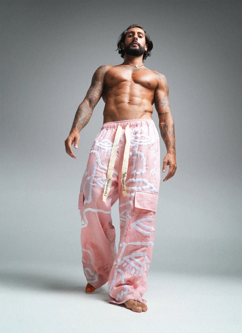 Siam Very Baggy Pants Men - Rose - .MAISON LES ÉNERVÉS | Prêt - à - porter | Official online store