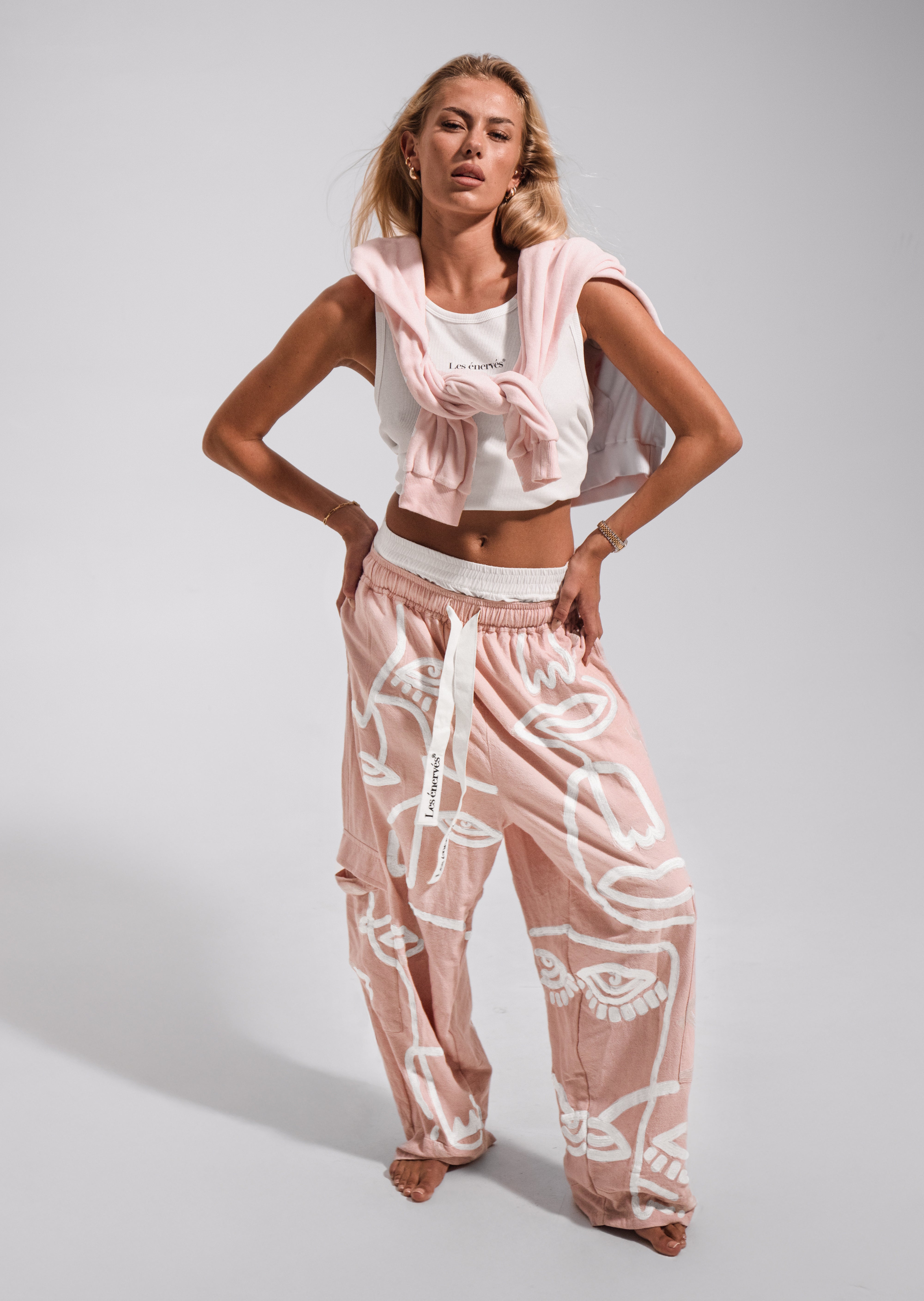 Siam Very Baggy Pants Women - Rose - .MAISON LES ÉNERVÉS | Prêt - à - porter | Official online store