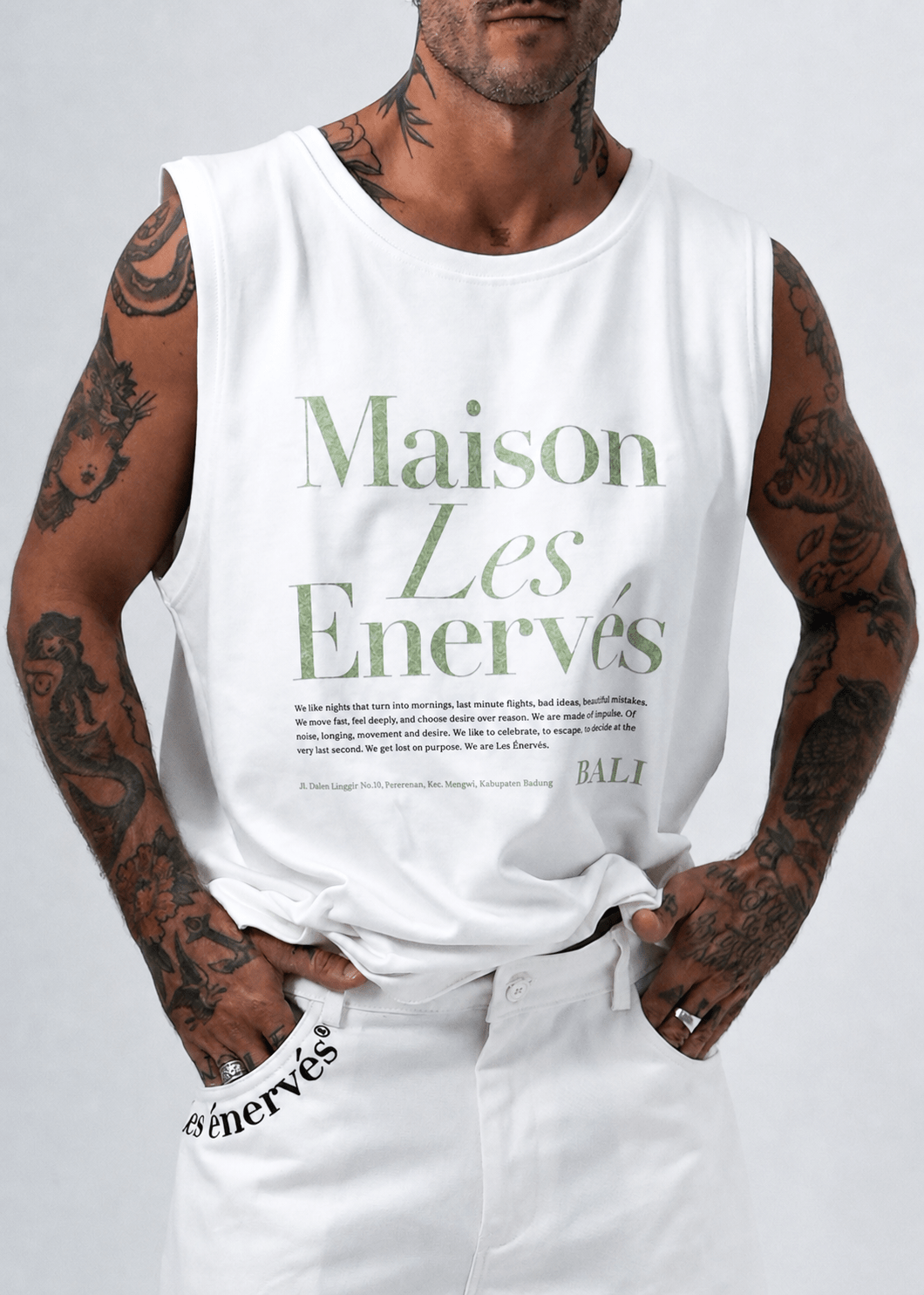 Sleeveless Tee - .MAISON LES ÉNERVÉS | Prêt - à - porter | Official online store