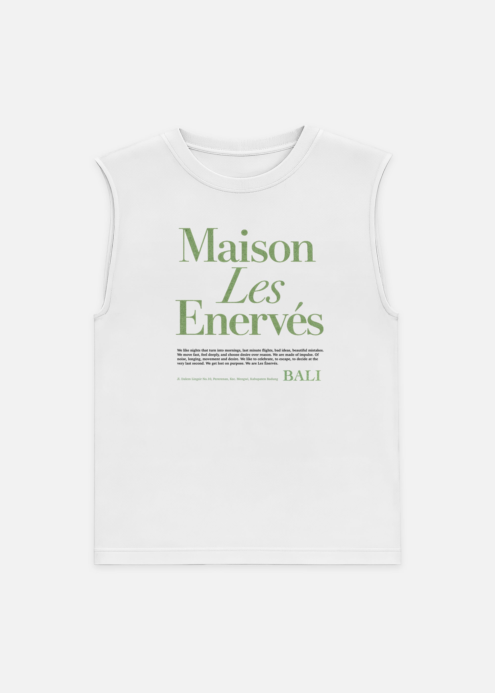 Sleeveless Tee - .MAISON LES ÉNERVÉS | Prêt - à - porter | Official online store