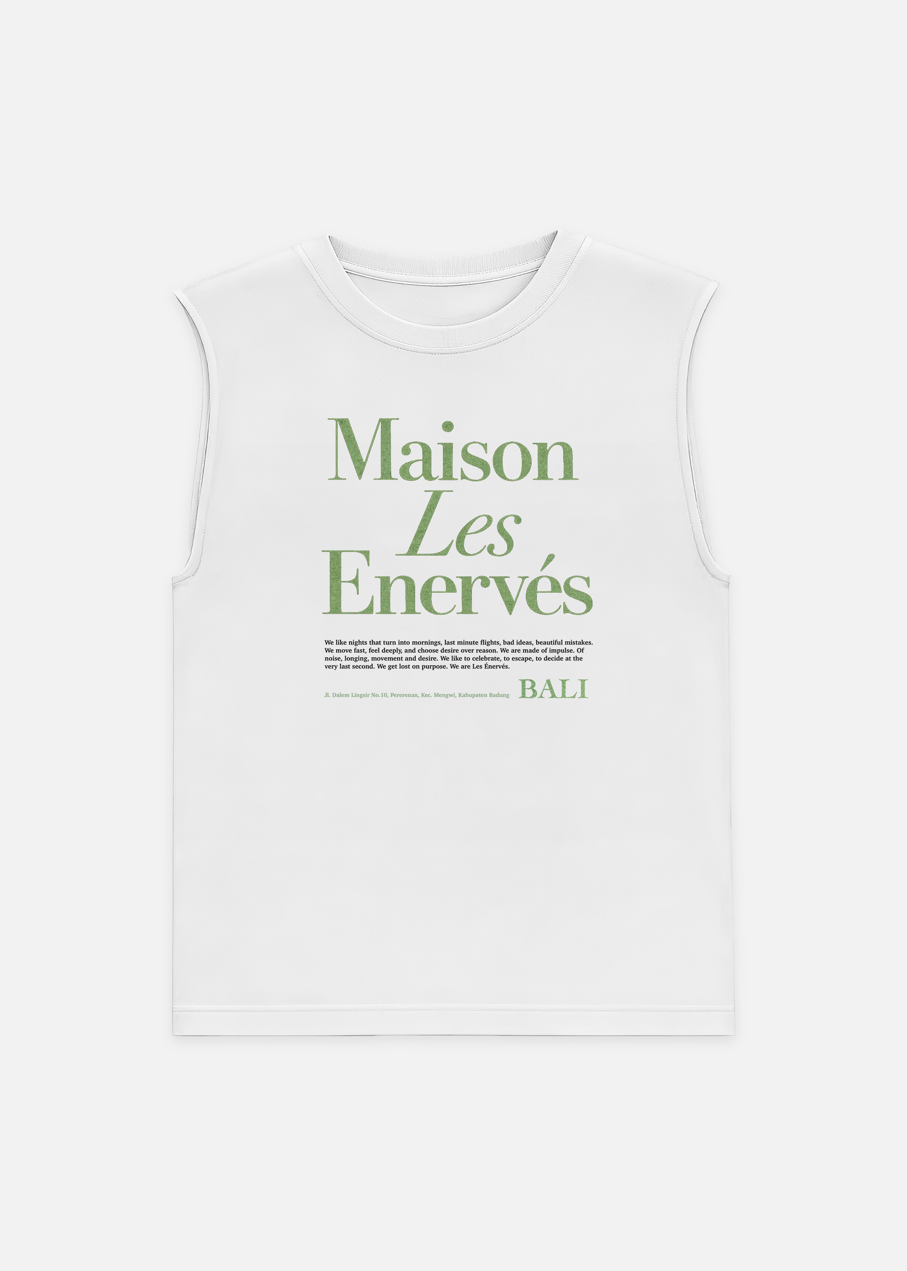 Sleeveless Tee - .MAISON LES ÉNERVÉS | Prêt - à - porter | Official online store