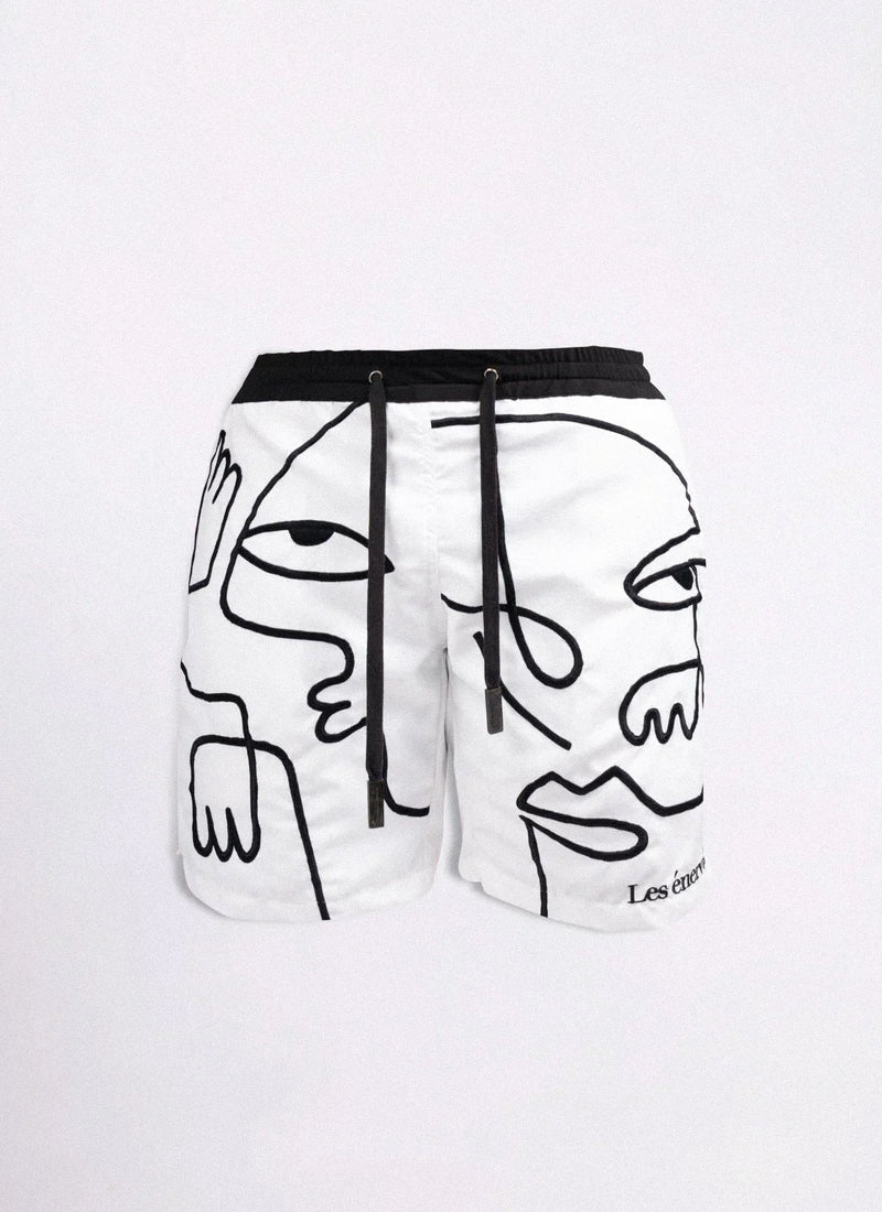 Swim shorts - Black Embroidery - .MAISON LES ÉNERVÉS | Prêt - à - porter | Official online store