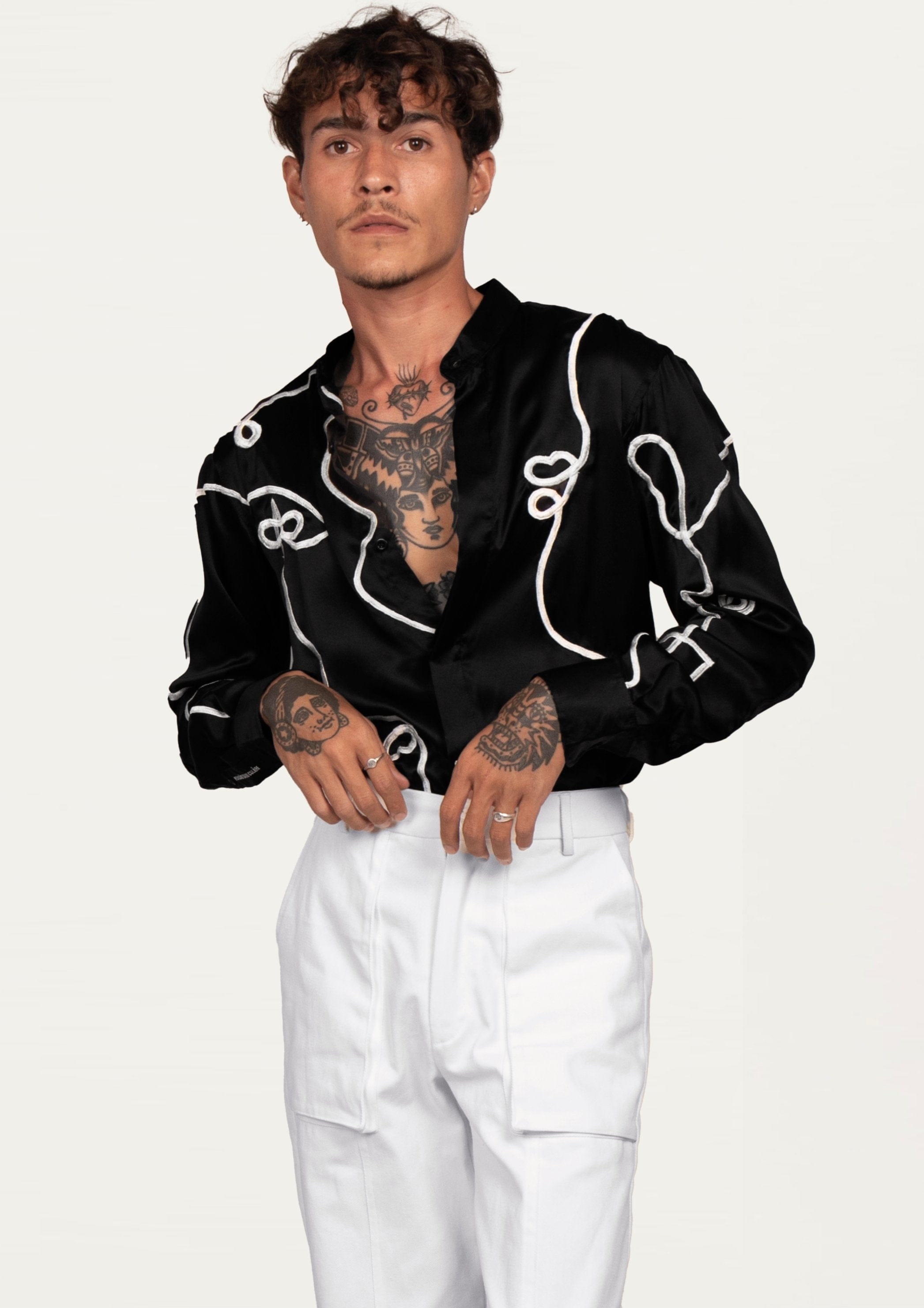 Martin Silk Embroidered Shirt - .MAISON LES ÉNERVÉS | Prêt-à-porter | Official online store