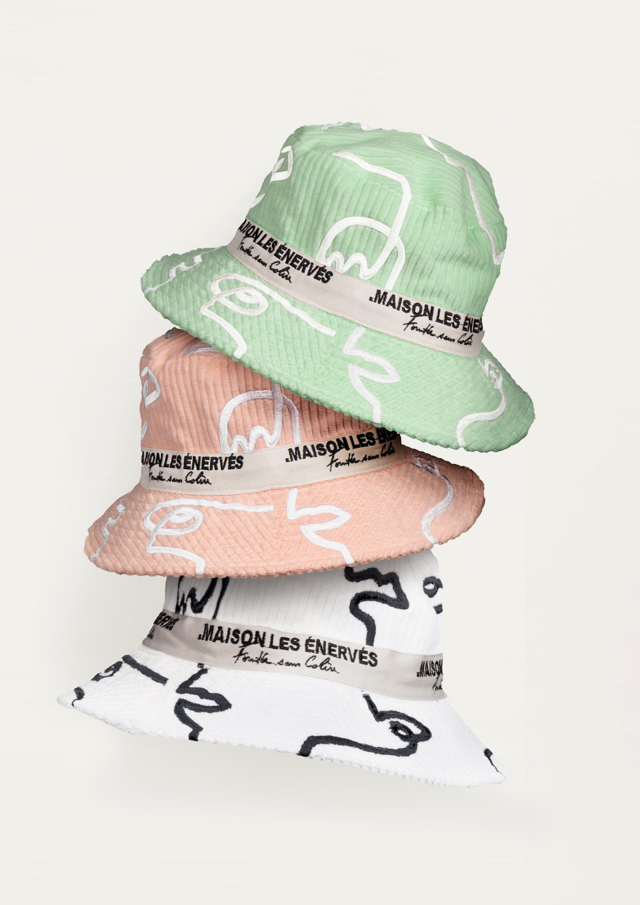 Reversible Bucket Hat - Rose - .MAISON LES ÉNERVÉS | Prêt-à-porter | Official online store