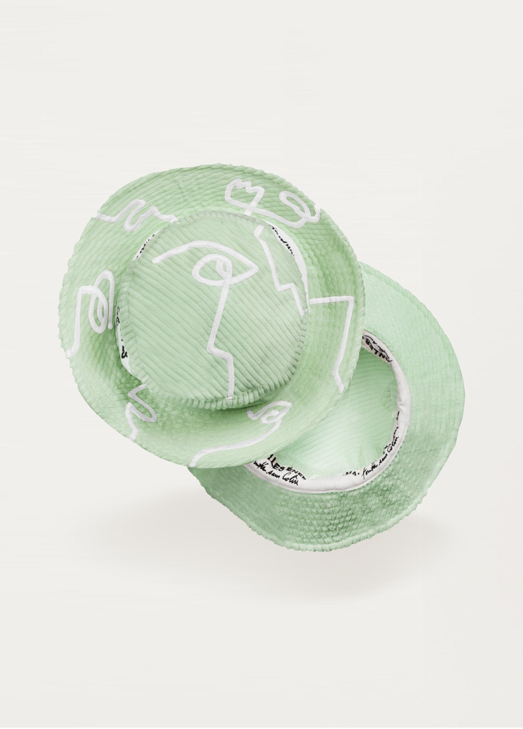 Reversible Bucket Hat - Sage Green - .MAISON LES ÉNERVÉS | Prêt-à-porter | Official online store