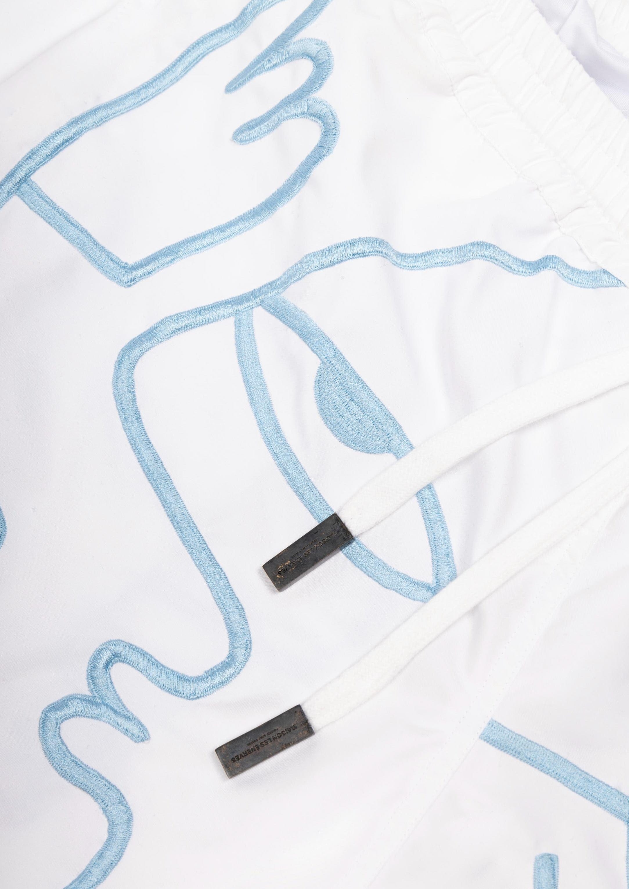 Swim shorts - Blue Embroidery - .MAISON LES ÉNERVÉS | Prêt-à-porter | Official online store